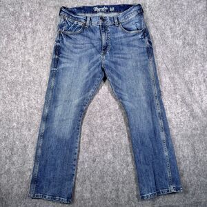 Wrangler Retro Jeans Mens 34X30 Measures 34X28 Blue Slim Boot Western Cowboy
